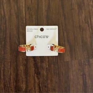 Chico’s no Droop Ecru CC hoop earring